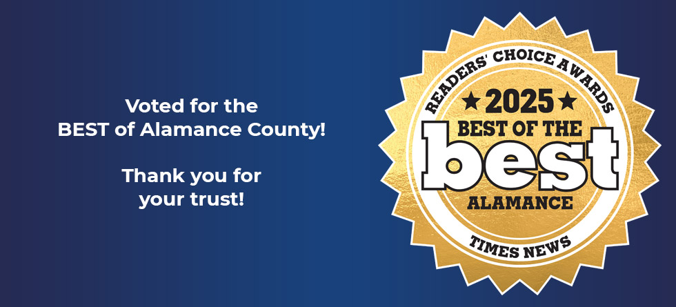 Award Banner - Burlington and Mebane, NC