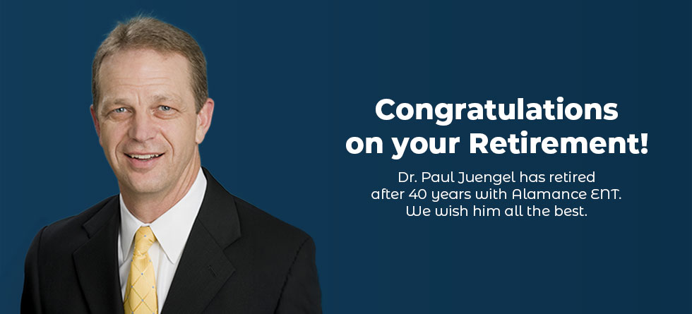 Dr Juengel Retirement Banner - Burlington and Mebane, NC