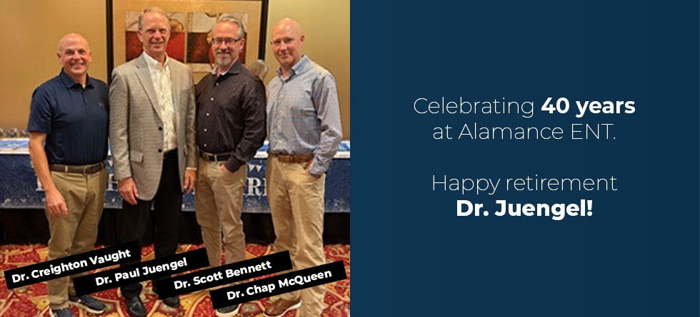 Dr Juengel Retirement Banner - Burlington and Mebane, NC